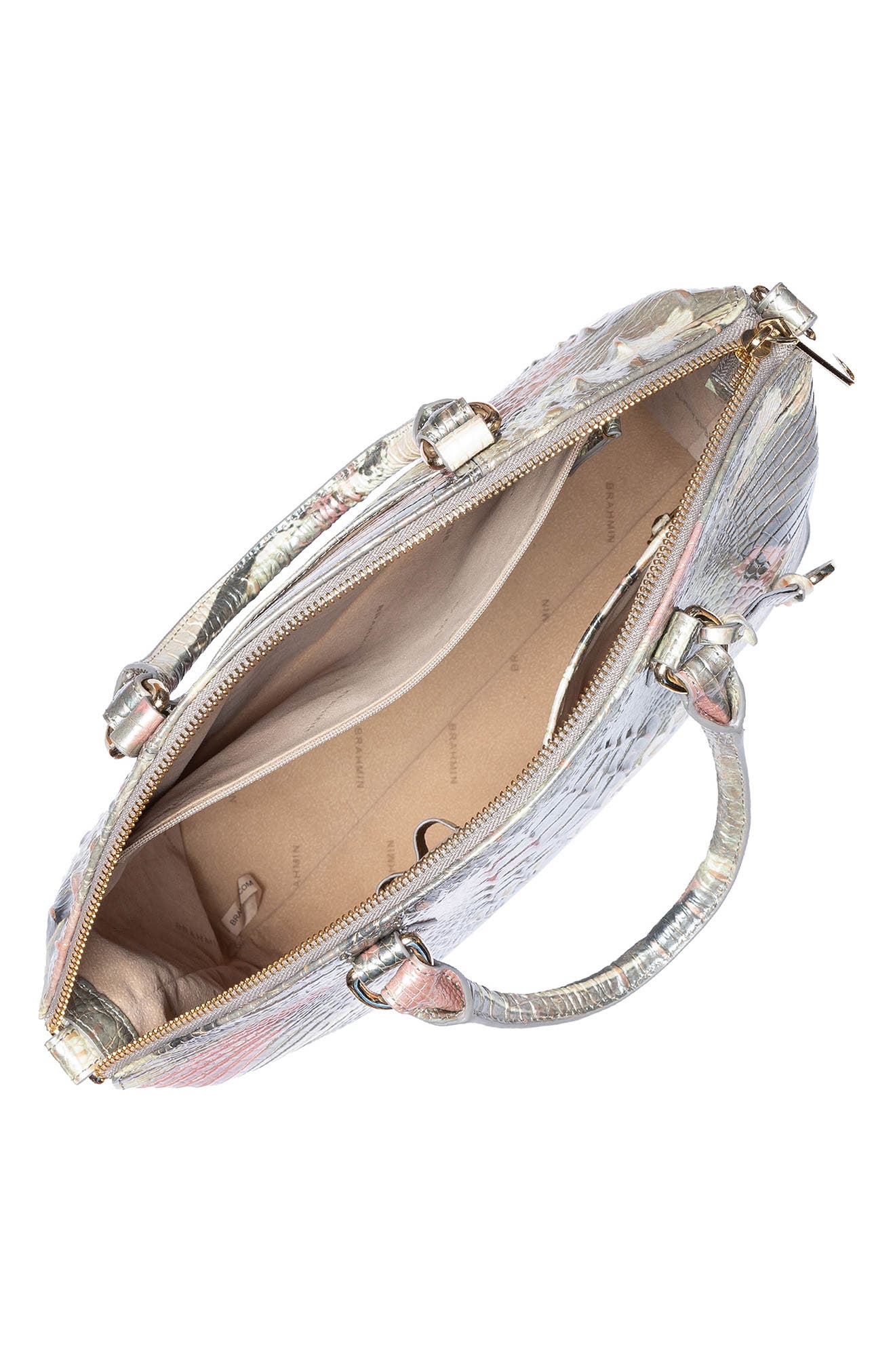 Brahmin Large Duxbury Croc Embossed Leather Satchel, Alternate, color, 