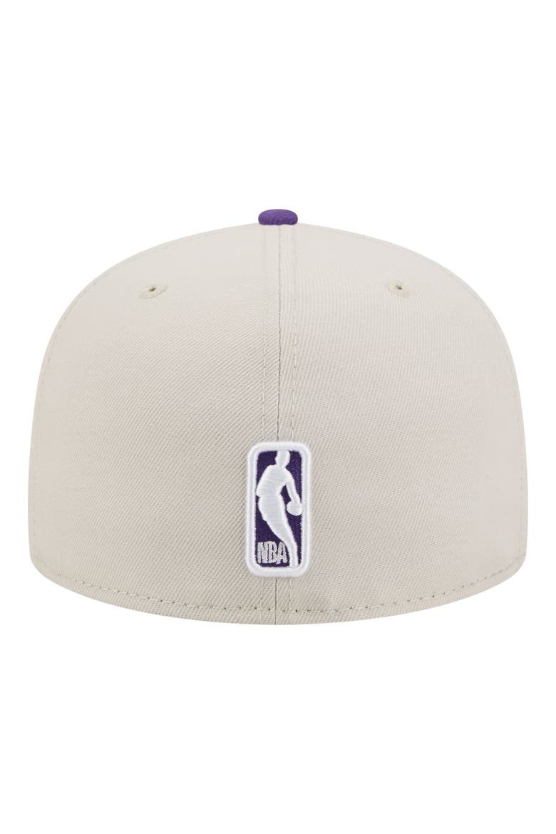 Men's New Era  Tan/Purple Los Angeles Lakers Localized City Icon 59FIFTY Fitted Hat, Alternate, color, Tan