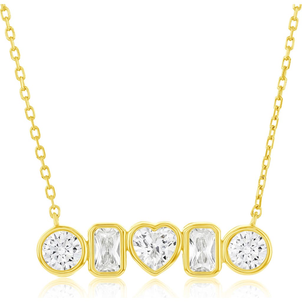 Simona Mixed Cubic Zirconia Bar Pendant Necklace