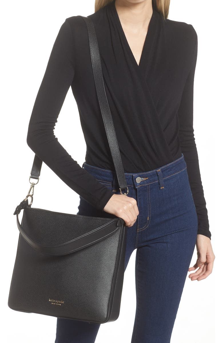 Kate Spade New York hudson pebble leather large hobo bag, Alternate, color,