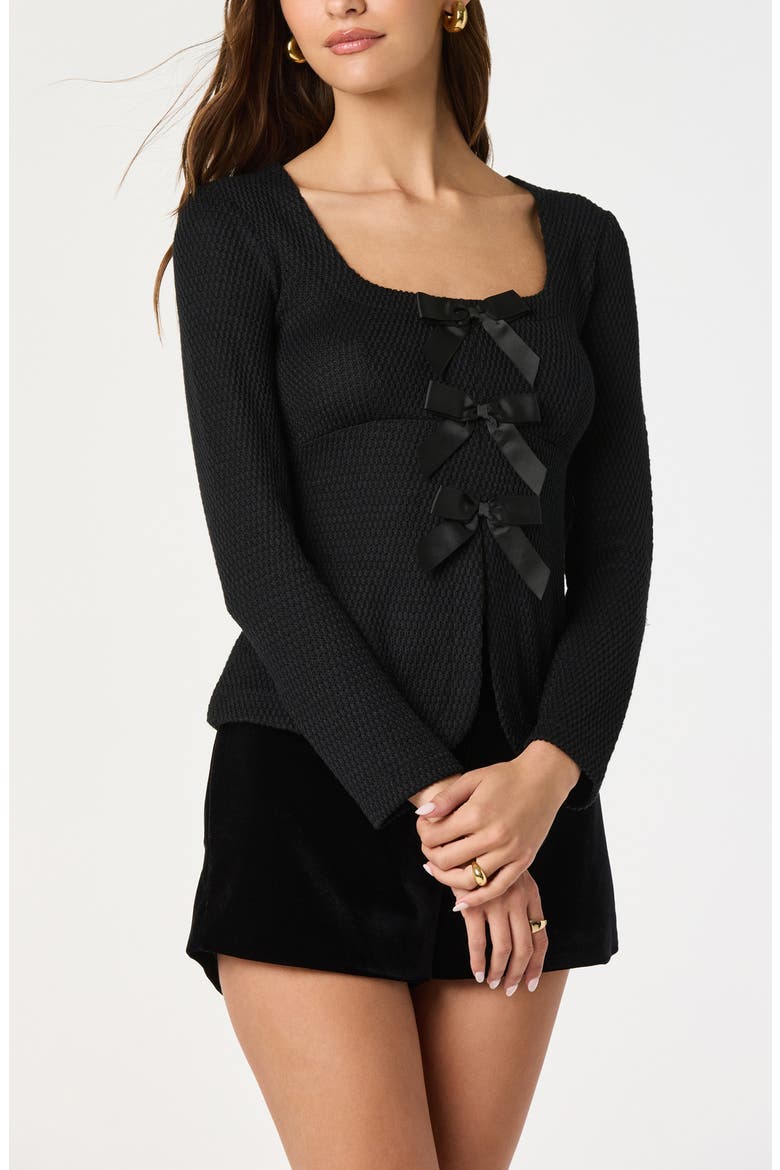 Split Front Bow Top, Alternate, color, BLACK