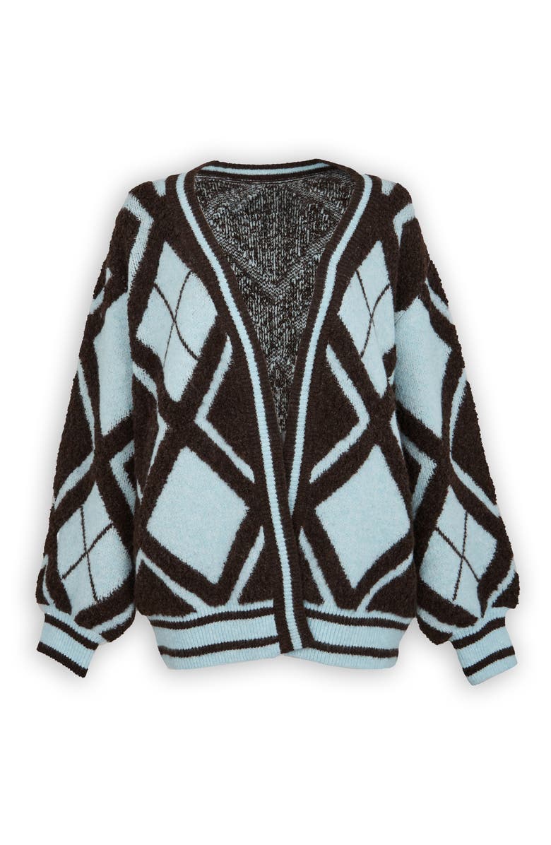 SAACHI Argyle Stripe Cardigan, Alternate, color, Brown Multi
