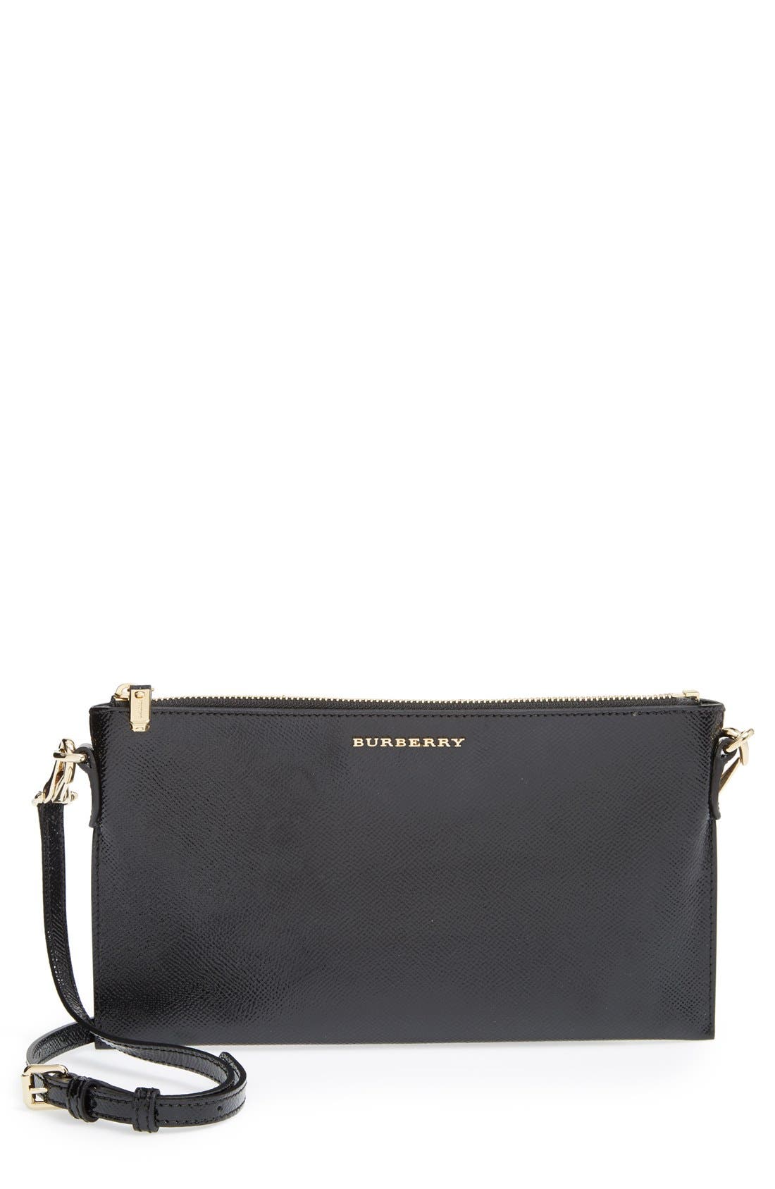 'Peyton - London Leather' Crossbody Bag, Main, color, BLACK