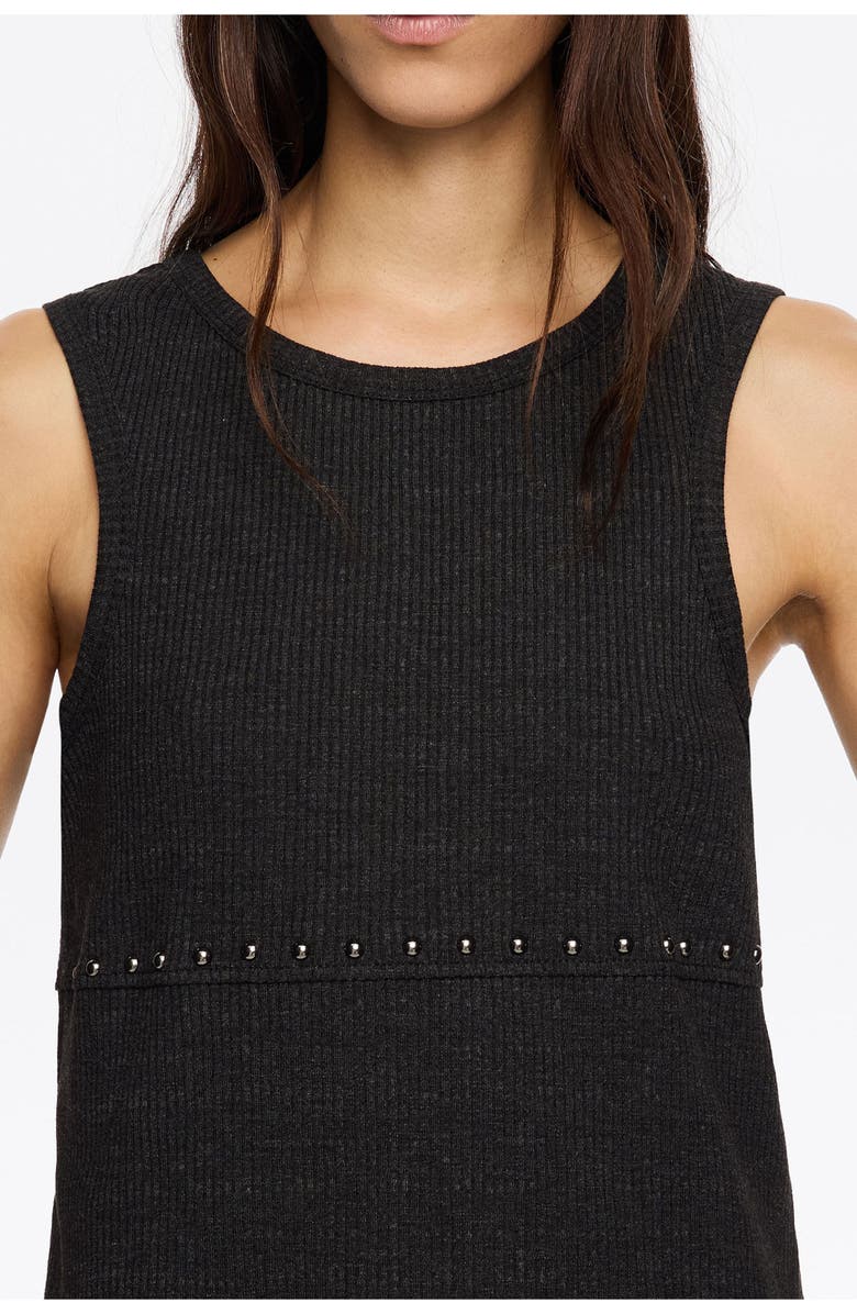 Bimba y Lola Studded Sleeveless Top, Alternate, color, Washed Black