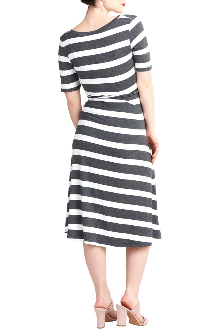 Maya Maternity/Nursing Wrap Dress, Alternate, color, CHARCOAL WIDESTRIPE