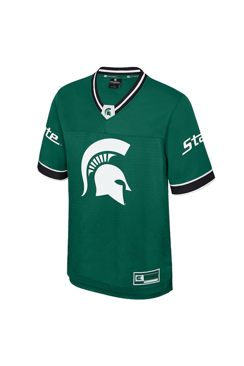 Men's Colosseum  Green Michigan State Spartans Nothing But The Hits Football Jersey, Alternate, color, Green