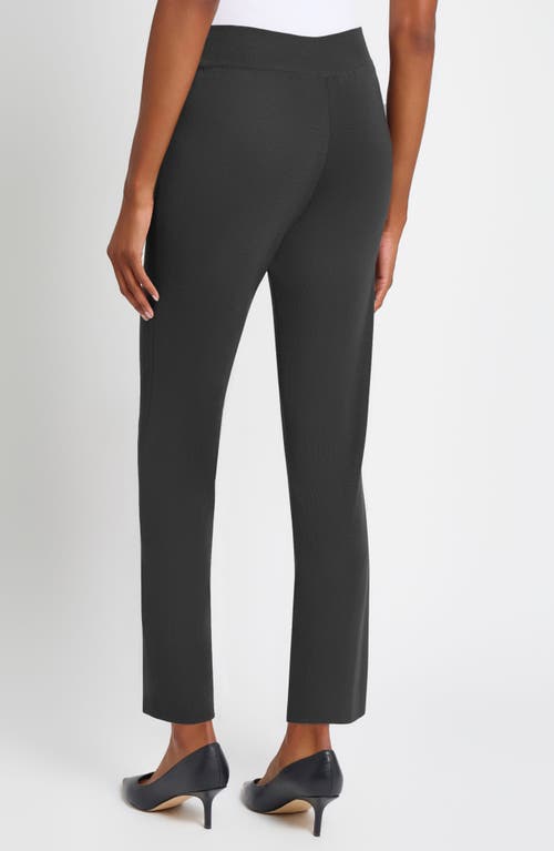 Ming Wang Pull-on Straight Leg Ankle Pants In Black
