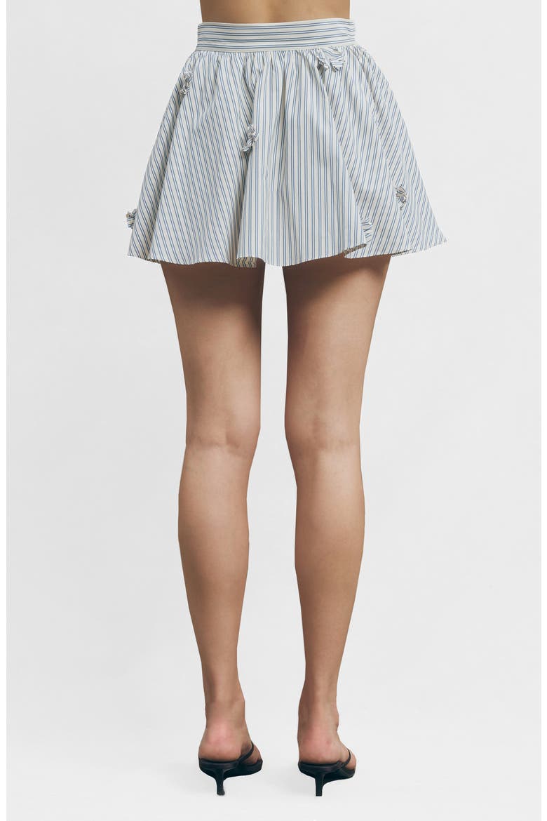 Lou Stripe Cotton Blend Miniskirt, Alternate, color, SAND NAVY STRIPE