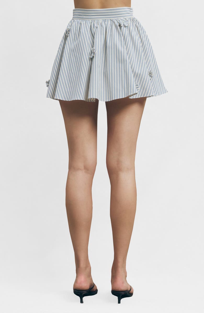 MAUDE CLUB Lou Stripe Cotton Blend Miniskirt, Alternate, color, Sand Navy Stripe