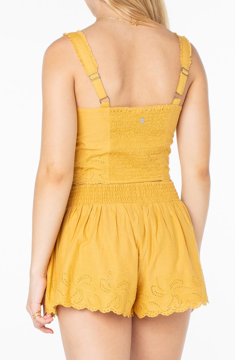 Roxy Hazel Lace-Up Cotton Crop Tank, Alternate, color, Amber Gold Solid