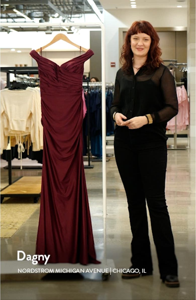 Off the Shoulder Trumpet Gown, sales video thumbnail