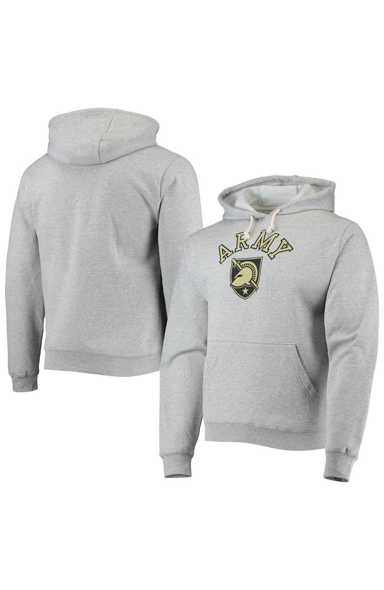 LEAGUE COLLEGIATE WEAR Men's League Collegiate Wear Heathered Gray Army Black Knights Seal Neuvo Essential Fleece Pullover Hoodie, Main, color,
