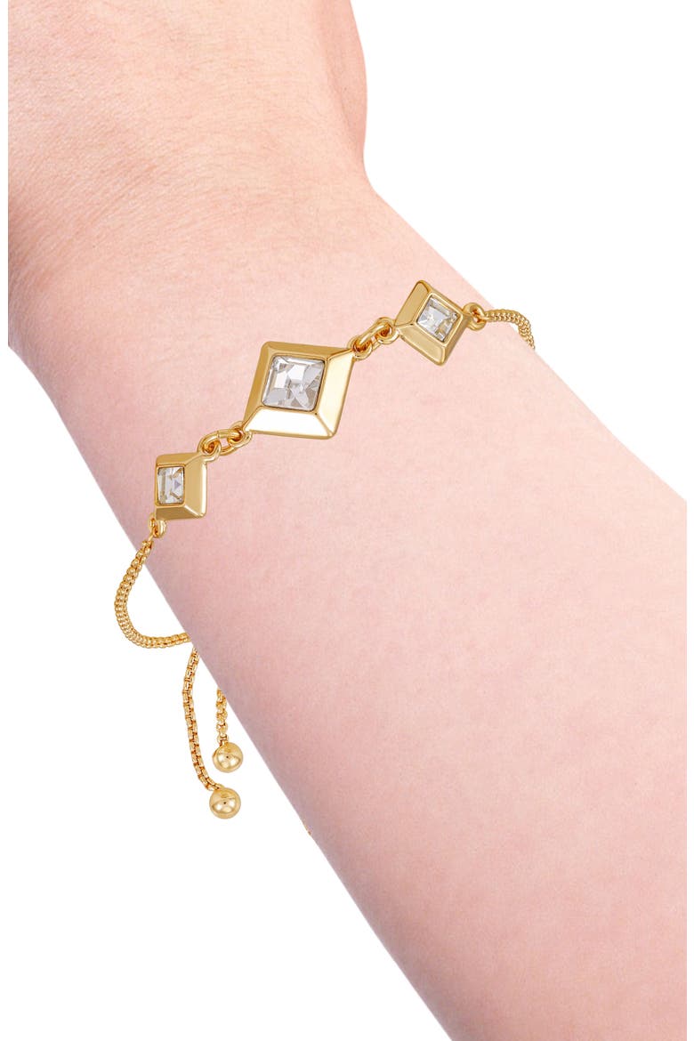 Geometric Crystal Slider Bracelet, Alternate, color, GOLD TONE