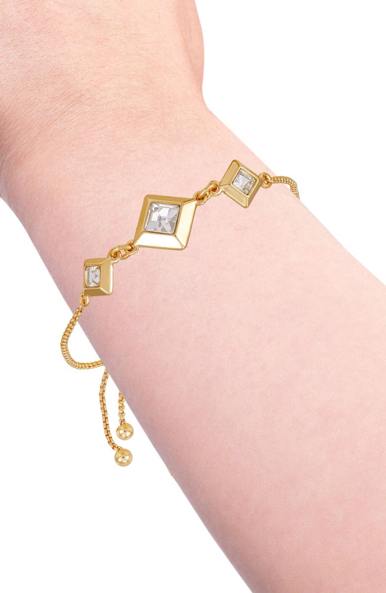 Vince Camuto Geometric Crystal Slider Bracelet, Alternate, color, Gold Tone