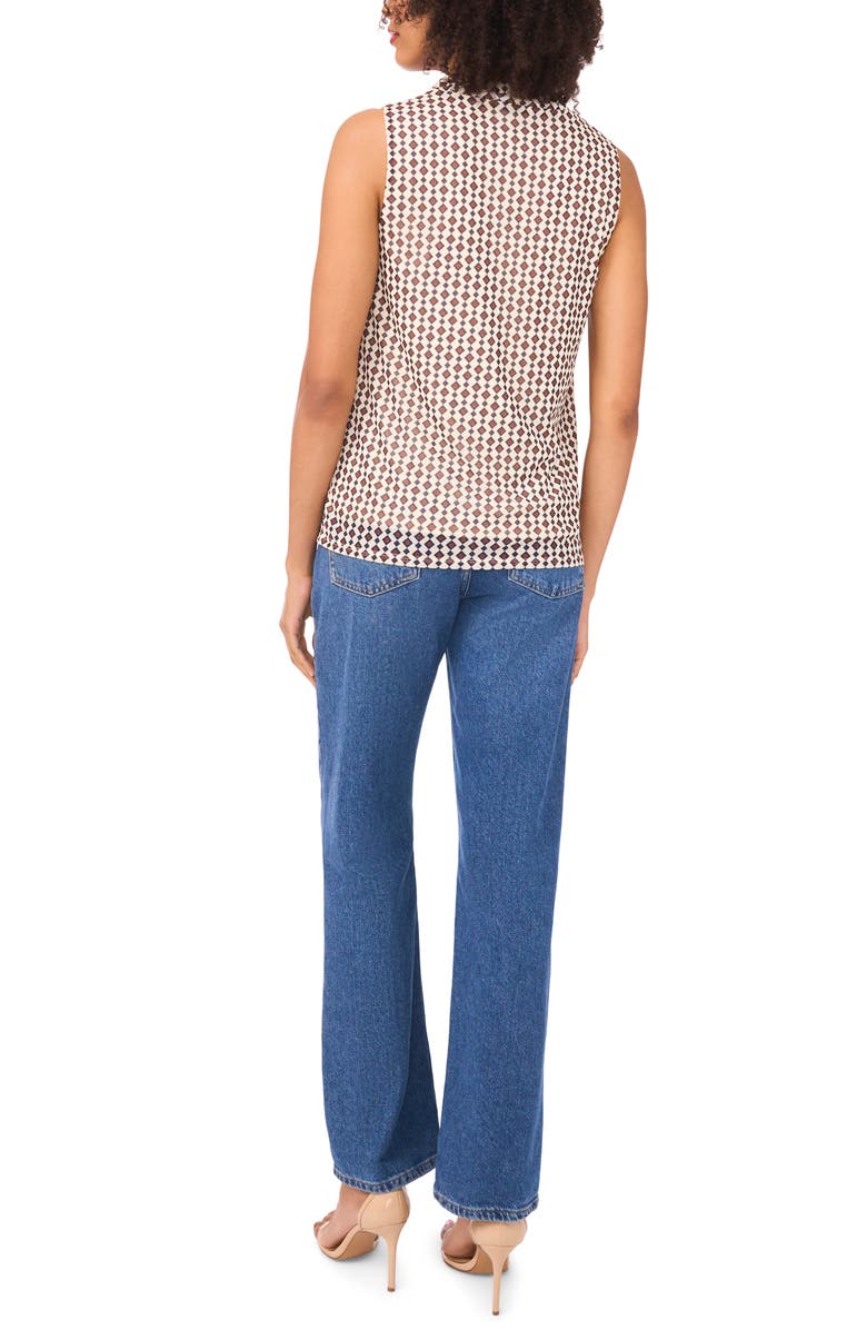 Halogen<sup>®</sup> Ditsy Cowl Neck Sleeveless Mesh Top, Alternate, color, Natural Taupe