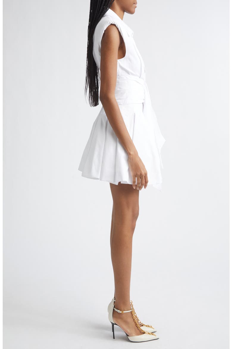 Sleeveless Cotton Mini Shirtdress, Alternate, color, 0FB OPTICAL WHITE