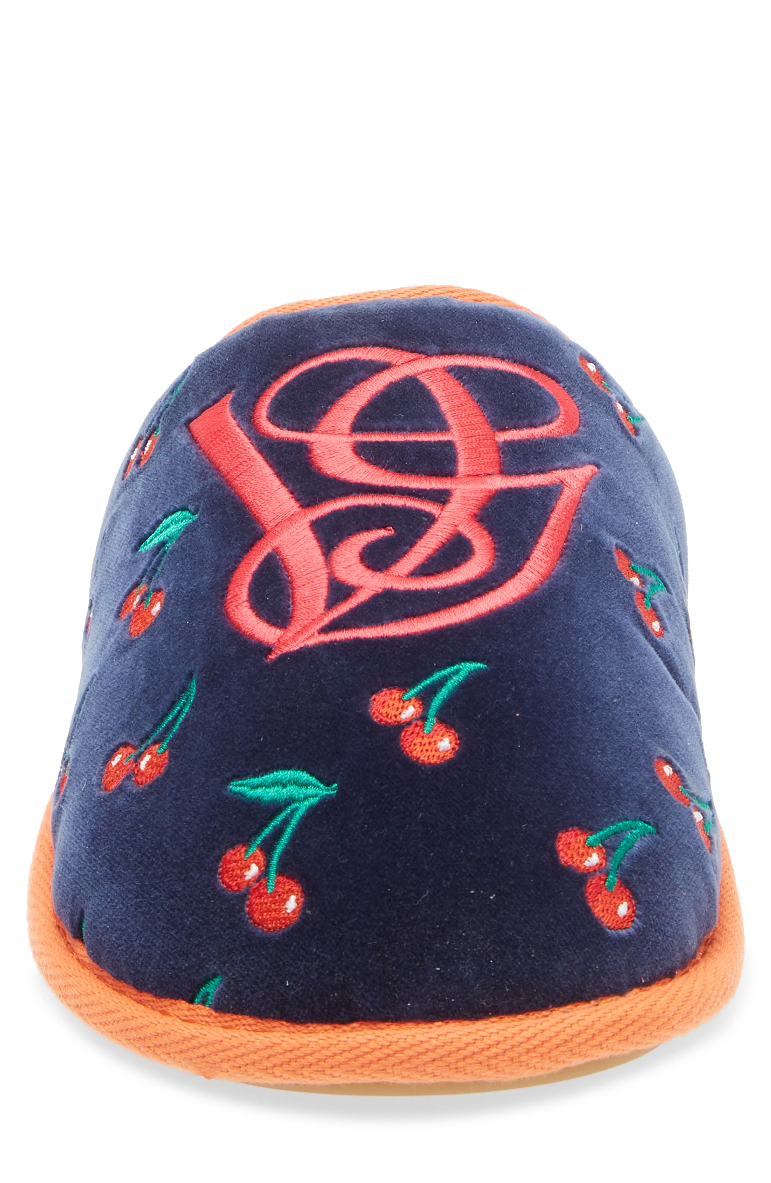 Valentino Garavani Monogram Scuff Slipper, Alternate, color, Indigo Multi