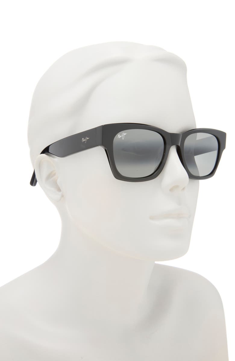 Maui Jim 53mm Square Sunglasses, Alternate, color, Black Black Grey