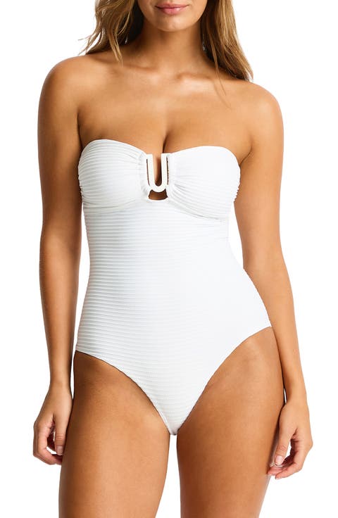 U-Bar Bandeau One-Piece Swimsuit