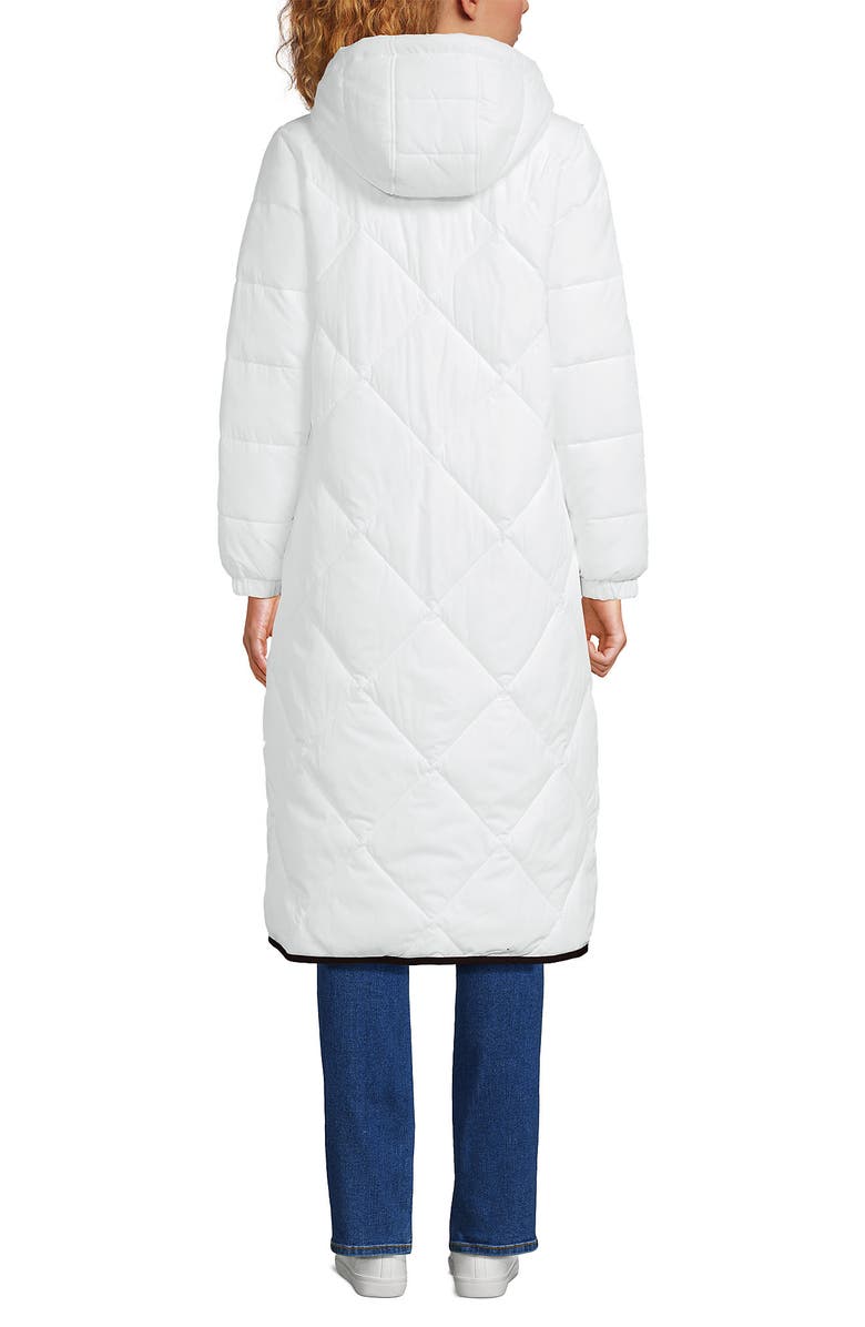 Lands' End FeatherFree Insulated Diamond Quilted Maxi Coat, Alternate, color, White