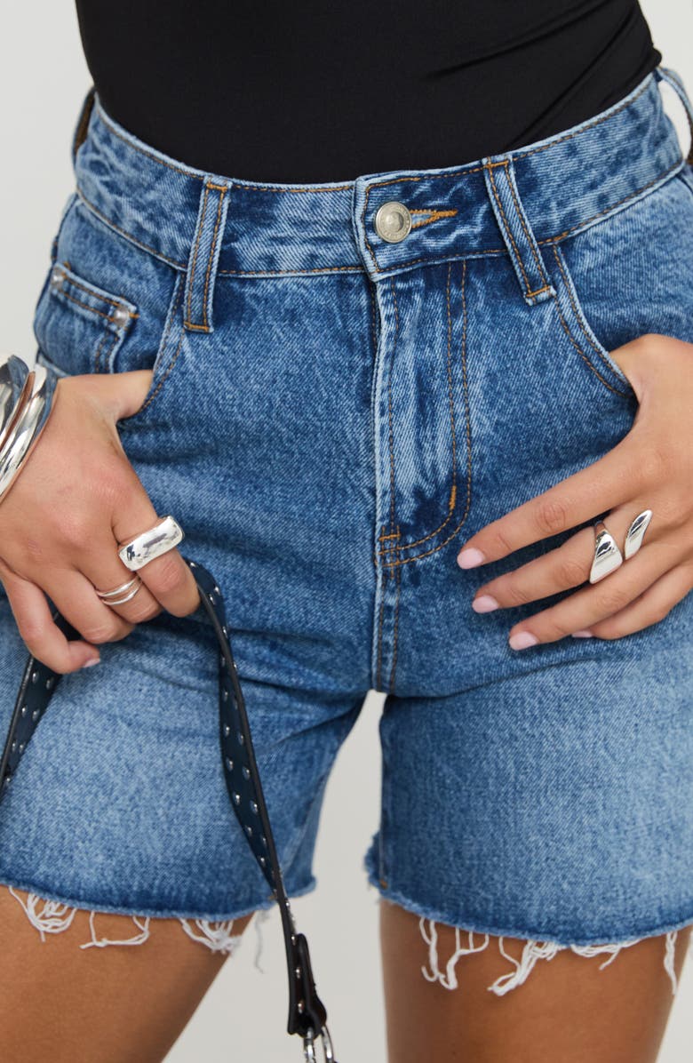 Princess Polly Hayelle High Waist Denim Cutoff Shorts, Alternate, color, 