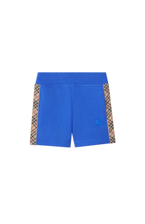Check Trim Cotton Shorts