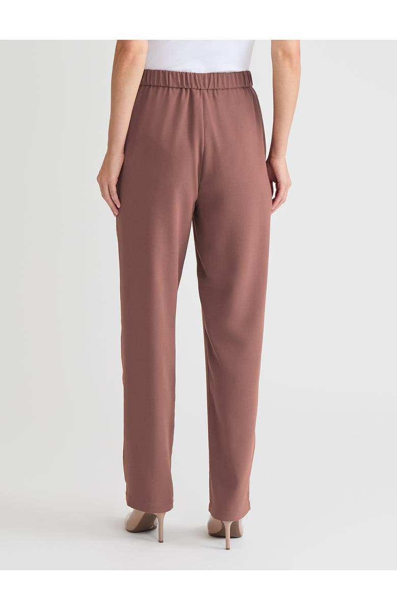 Misook Nora Straight Leg Crepe de Chine Pant, Alternate, color, Brown