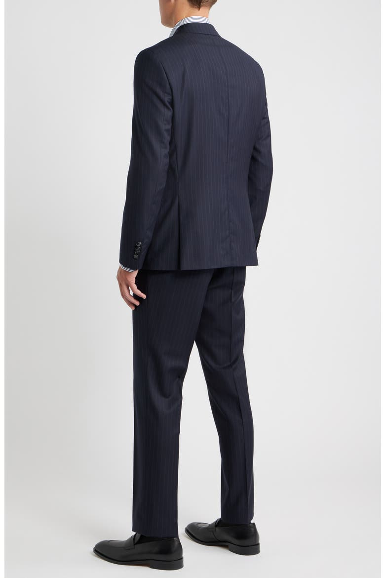 Huge Slim Fit Navy Pinstripe Wool Suit, Alternate, color, DARK BLUE