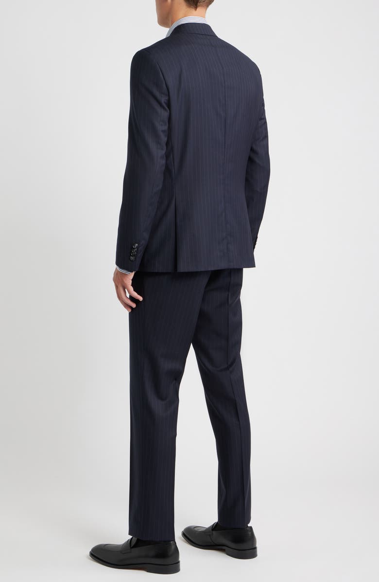 BOSS Huge Slim Fit Navy Pinstripe Wool Suit, Alternate, color, Dark Blue