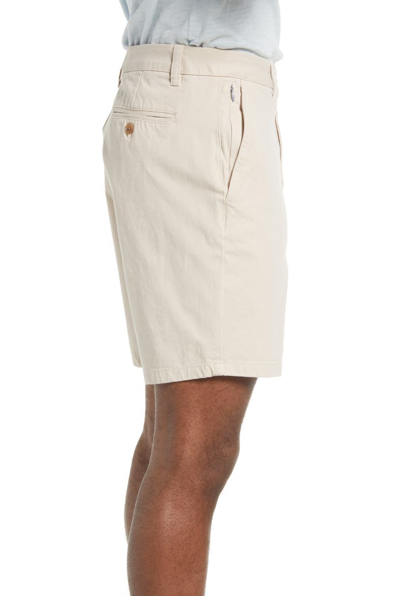 Washed Stretch Cotton Chino Shorts, Alternate, color, OAT MILK