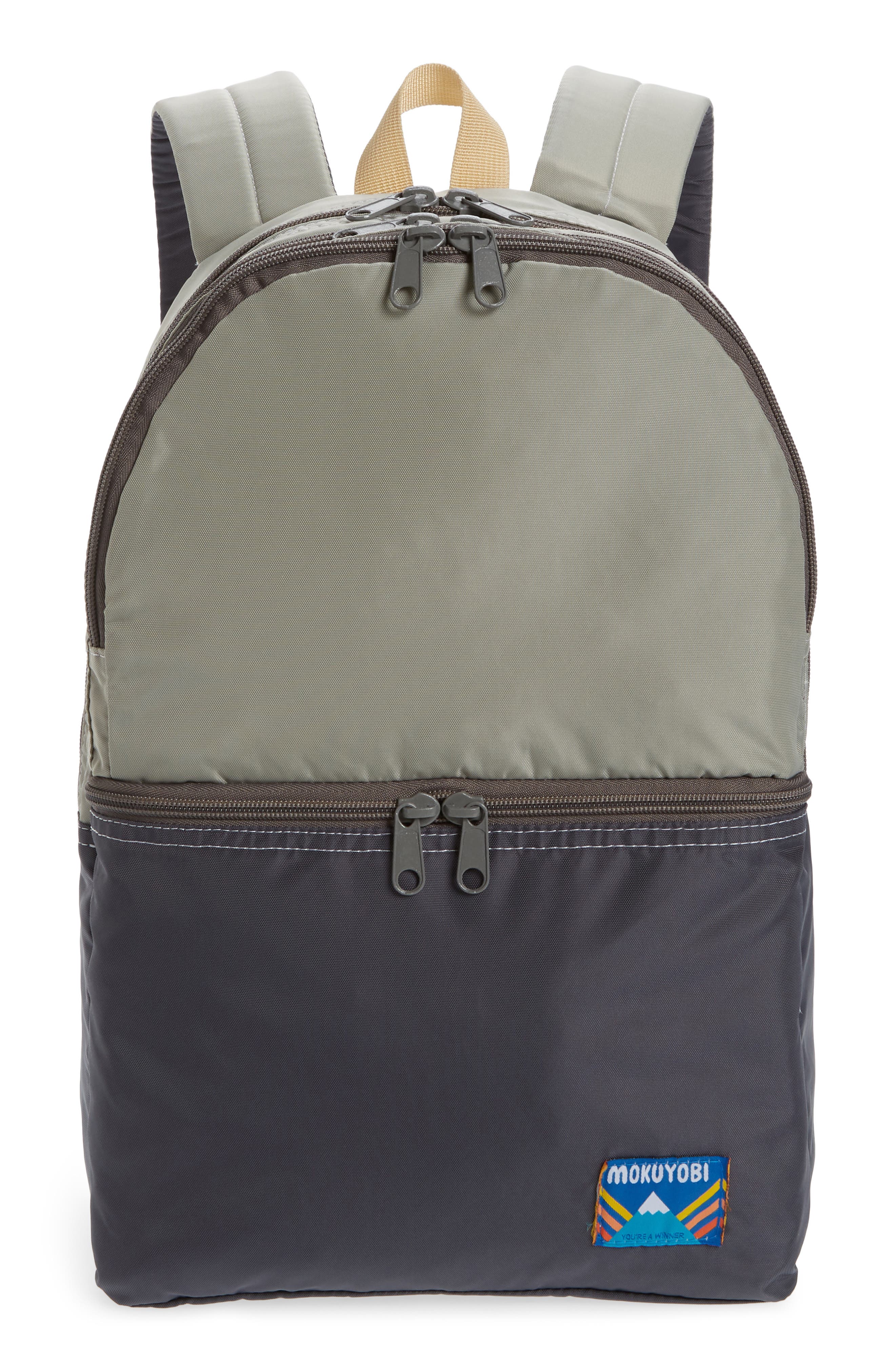 Nilson Nylon Backpack, Main, color, SILVER/ CHARCOAL