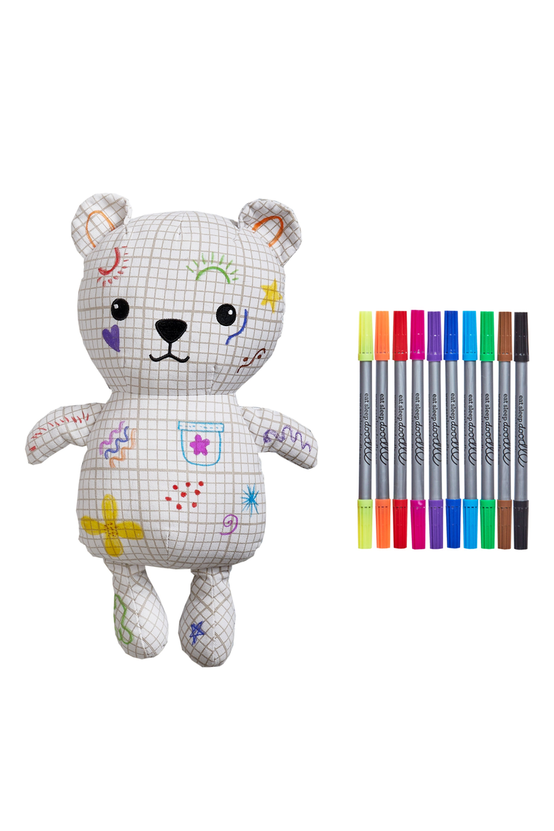 Color-In & Doodle Artie Bear Teddy Bear, Main, color, White