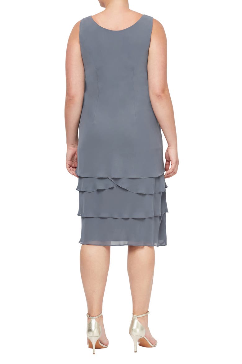 Embellished Tiered Dress with Jacket, Alternate, color, STE