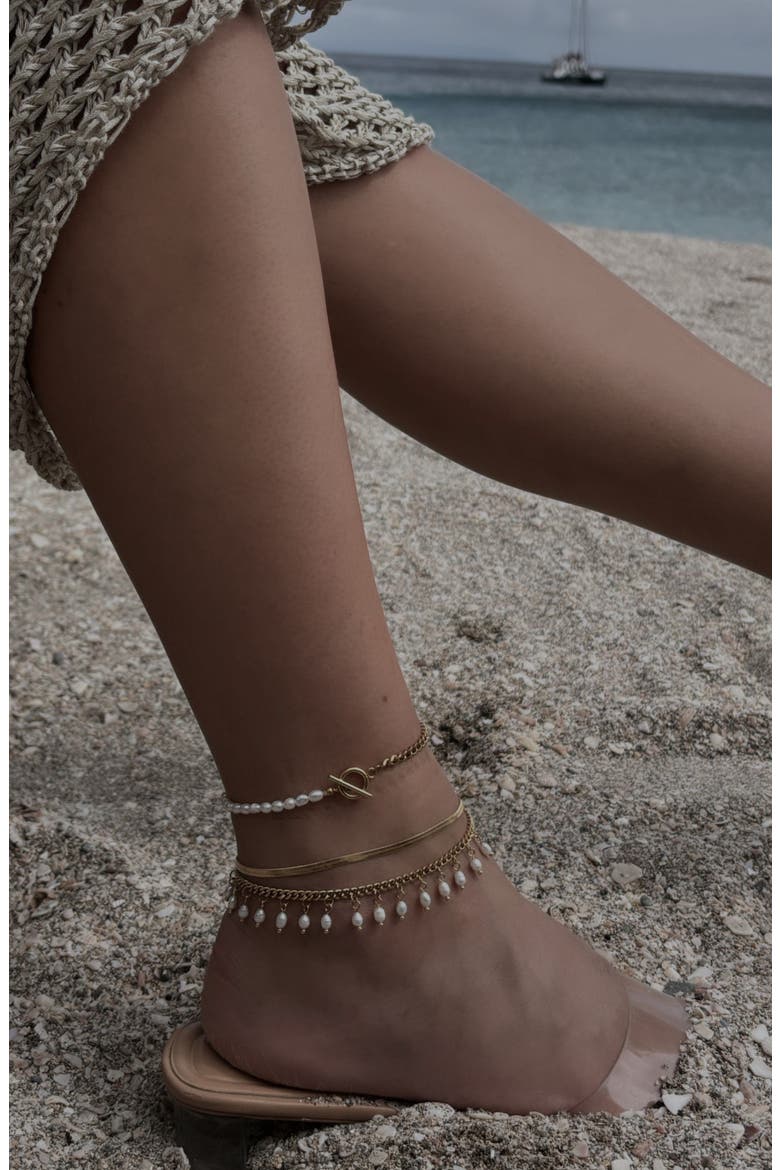 Vicente Freshwater Pearl Anklet, Alternate, color, WHITE