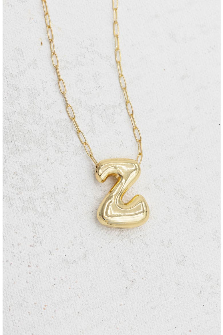 Small Paperclip Necklace with Gold Letter Charm, Main, color, Gold - Z