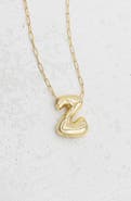 Emerson & Oliver Small Paperclip Necklace with Gold Letter Charm