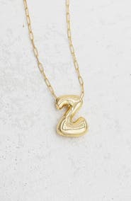 Emerson & Oliver Small Paperclip Necklace with Gold Letter Charm