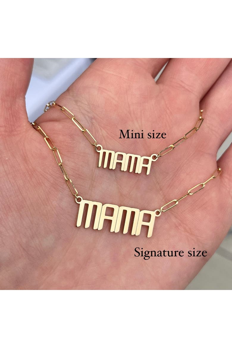 The Signature Mama Nameplate Necklace, Alternate, color, Gold