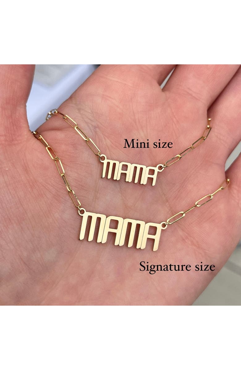 Leni James The Signature Mini Mama Nameplate Necklace, Alternate, color, Gold