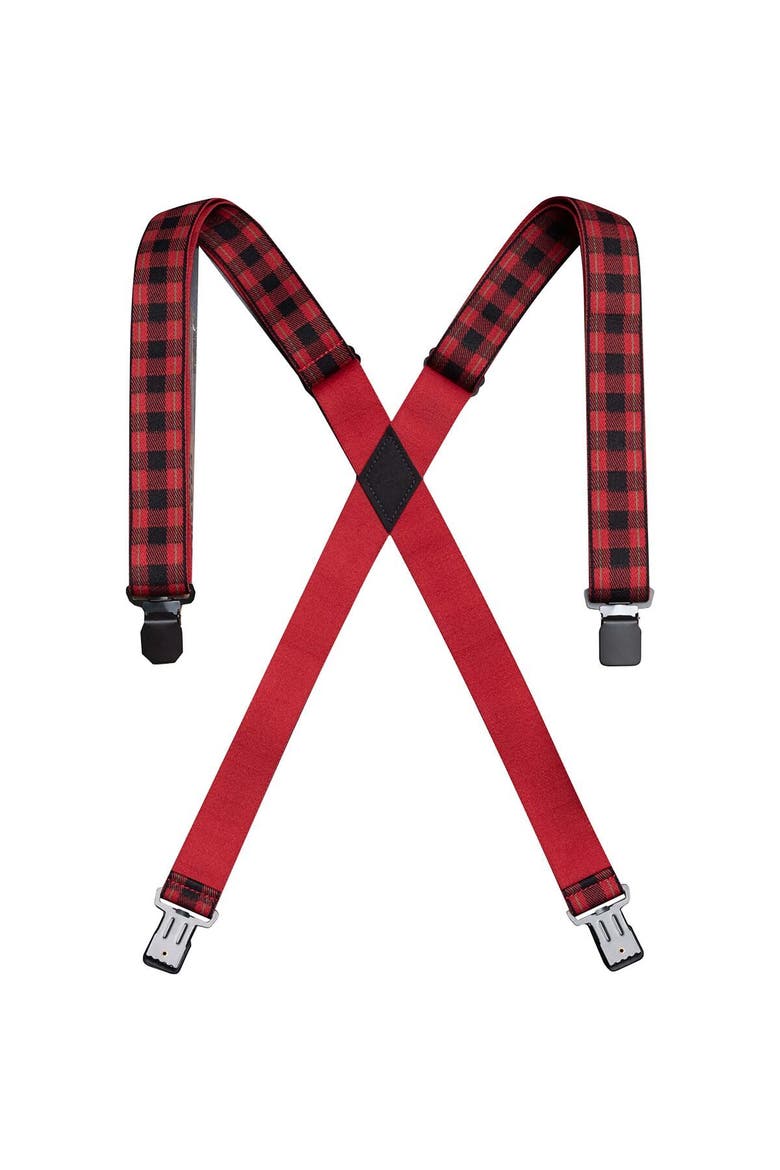 Jessup Plaid Suspenders, Main, color, Black/Burnt