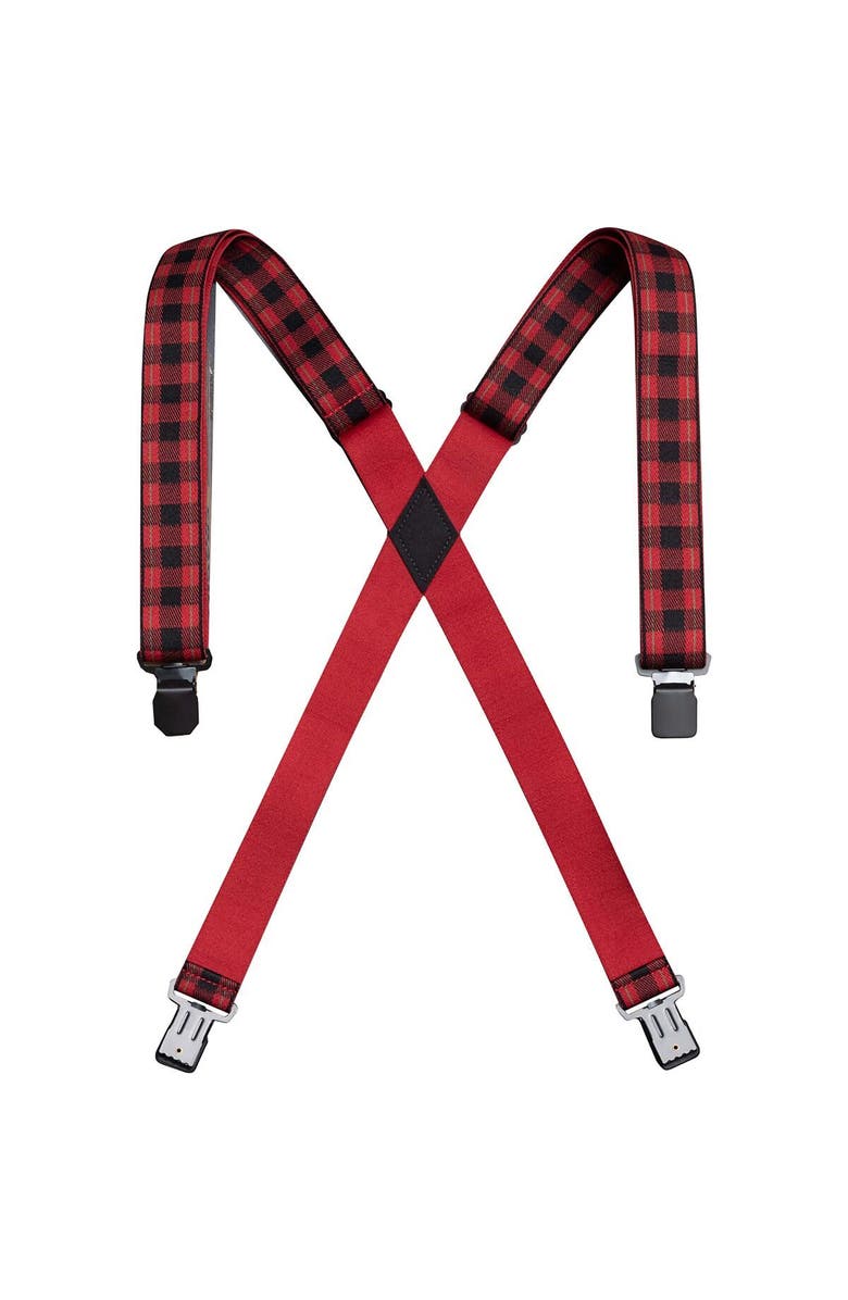 ARCADE Jessup Plaid Suspenders, Main, color, Black/Burnt