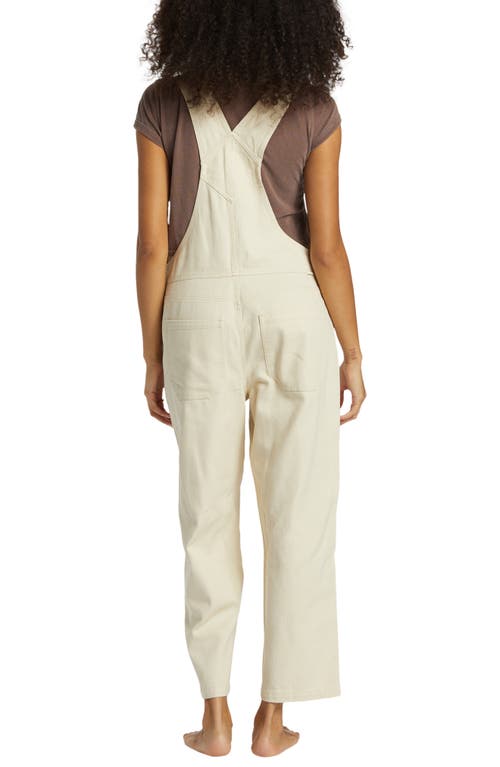 Billabong Sand Canyon Relaxed Fit Overalls In White Cap