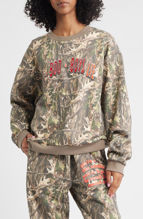 Boys Lie Kara 1-800-manhunt Camo Cotton Blend Sweatshirt In Gold