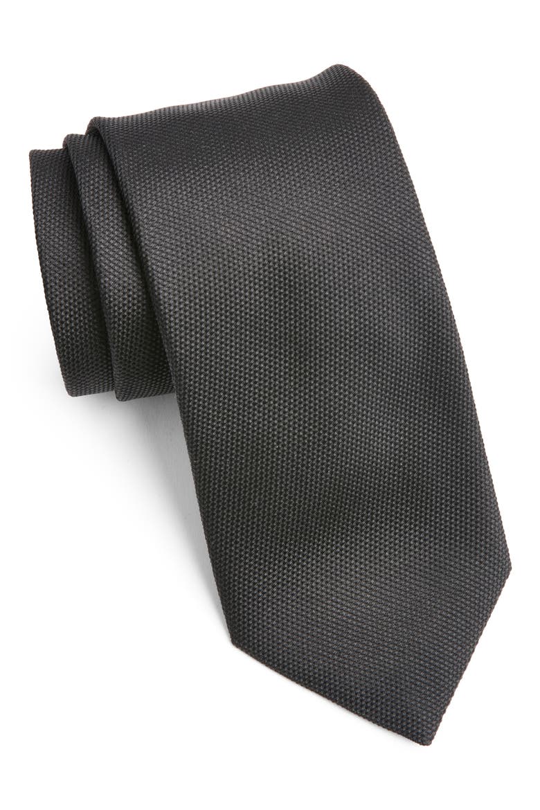 Silk Tie, Main, color, BLACK