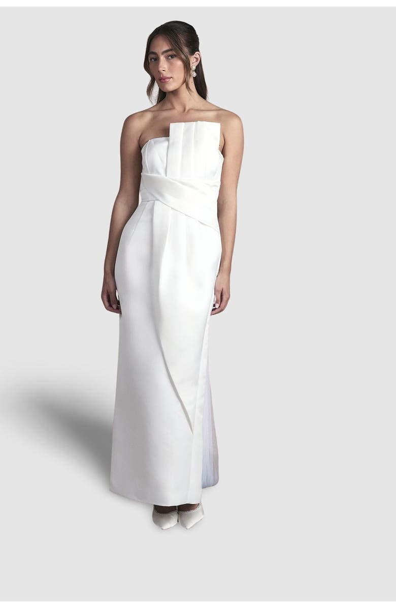Coast Strapless Bow Wedding Maxi Dress, Main, color, White