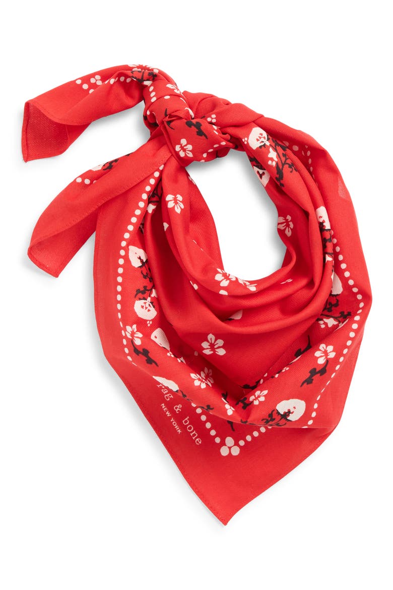 Floral Western Bandana, Alternate, color, RED FLORAL
