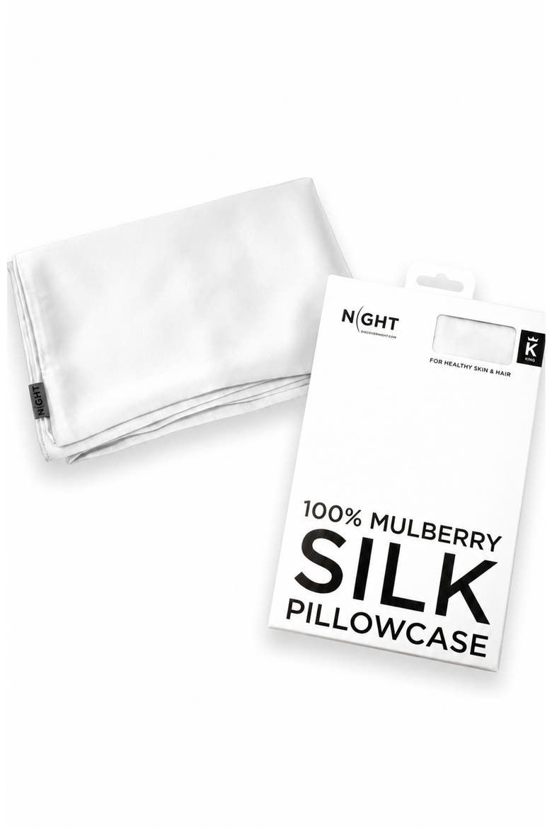 100% Mulberry Silk Pillowcase, Main, color, WHITE