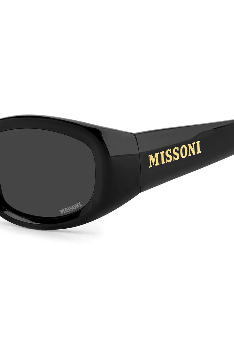 Missoni 50mm Rectangular Sunglasses, Alternate, color, Black/ Grey