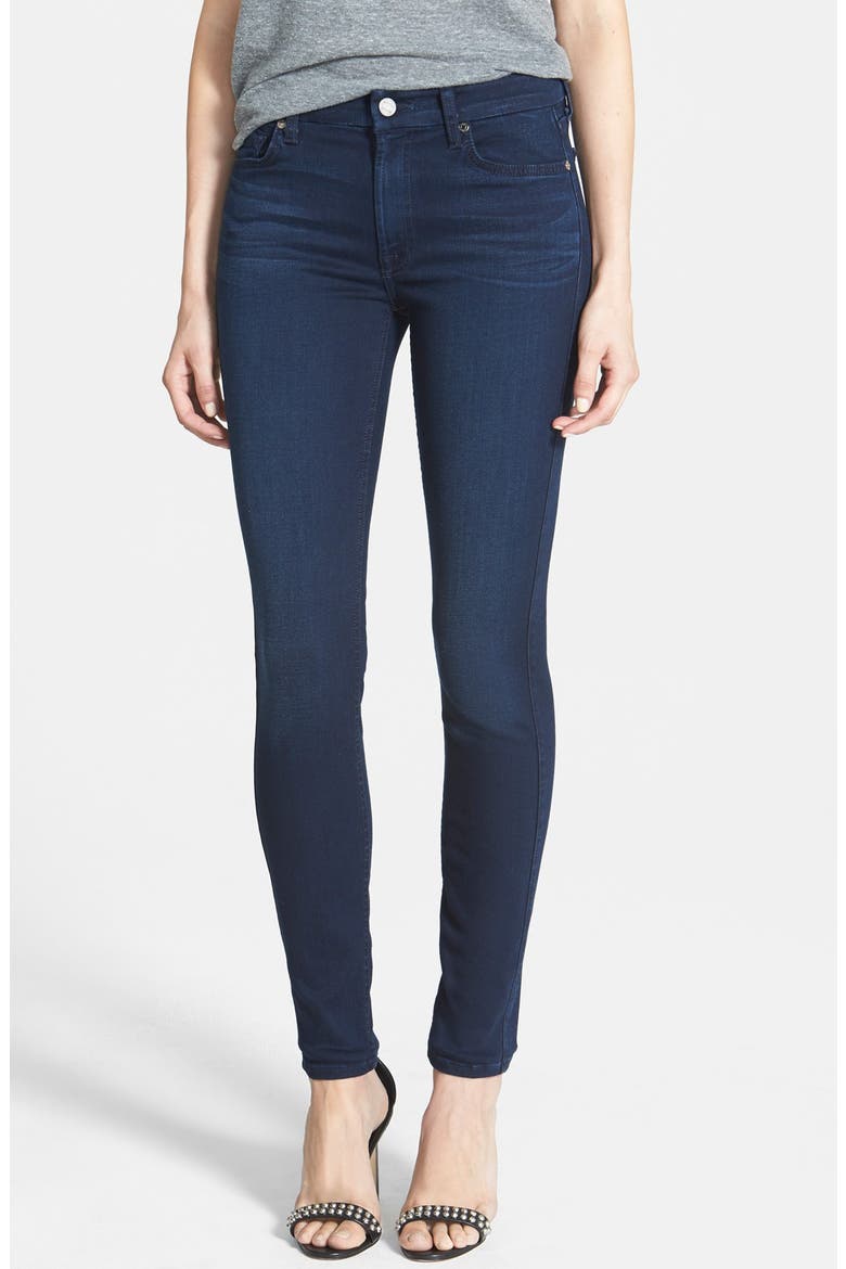 7 For All Mankind® 'Slim Illusion Luxe' Mid Rise Skinny Jeans, Main, color, LUXE RICH BLUE