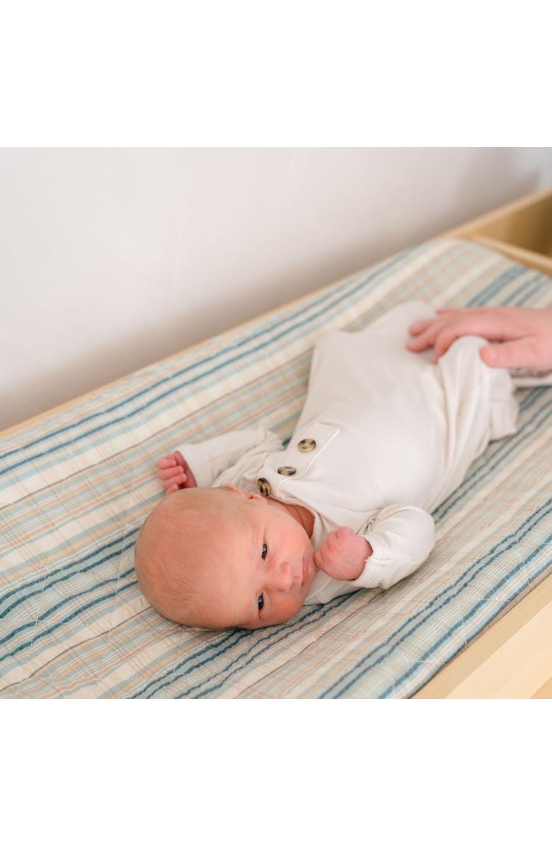 CRANE BABY Plaid Quilted Cotton Changing Pad Cover, Alternate, color, Beige